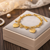 Elegant Heart Charm Gold Bracelet