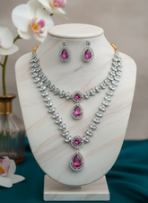 Royal Ruby Elegance Diamond Necklace Set