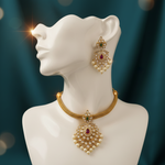 Royal Kundan Pearl Pendant Set