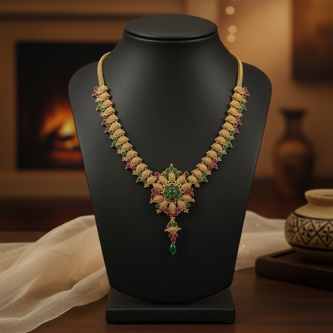 Majestic Floral Heritage Gold Necklace
