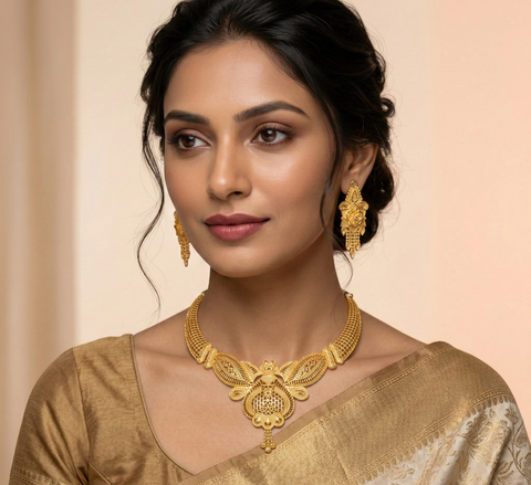 GIVA Artisanal Filigre Choker and Earring Set