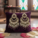 GIVA Royal Amethyst Kundan Chandbali Earrings