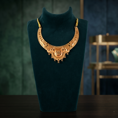 Regal Antique Gold Statement Necklace