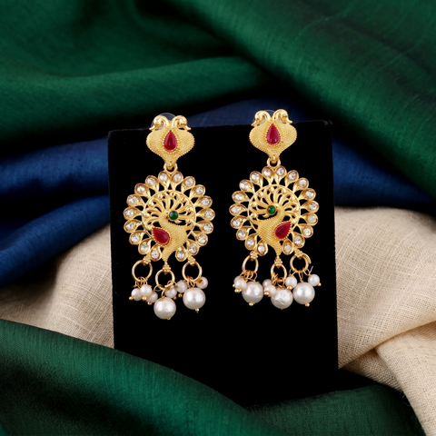 Elegant Peacock Drop Earrings